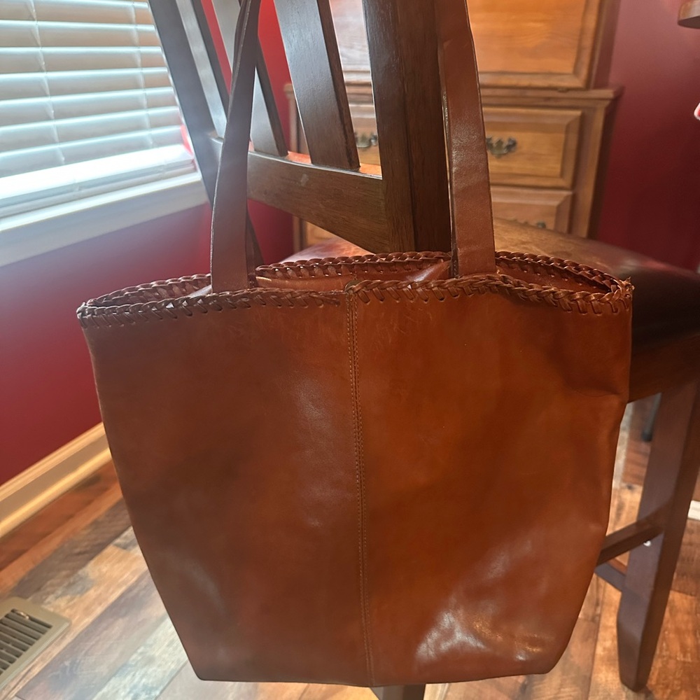 Francesco Biasia Vintage Brown Leather Tote Bag